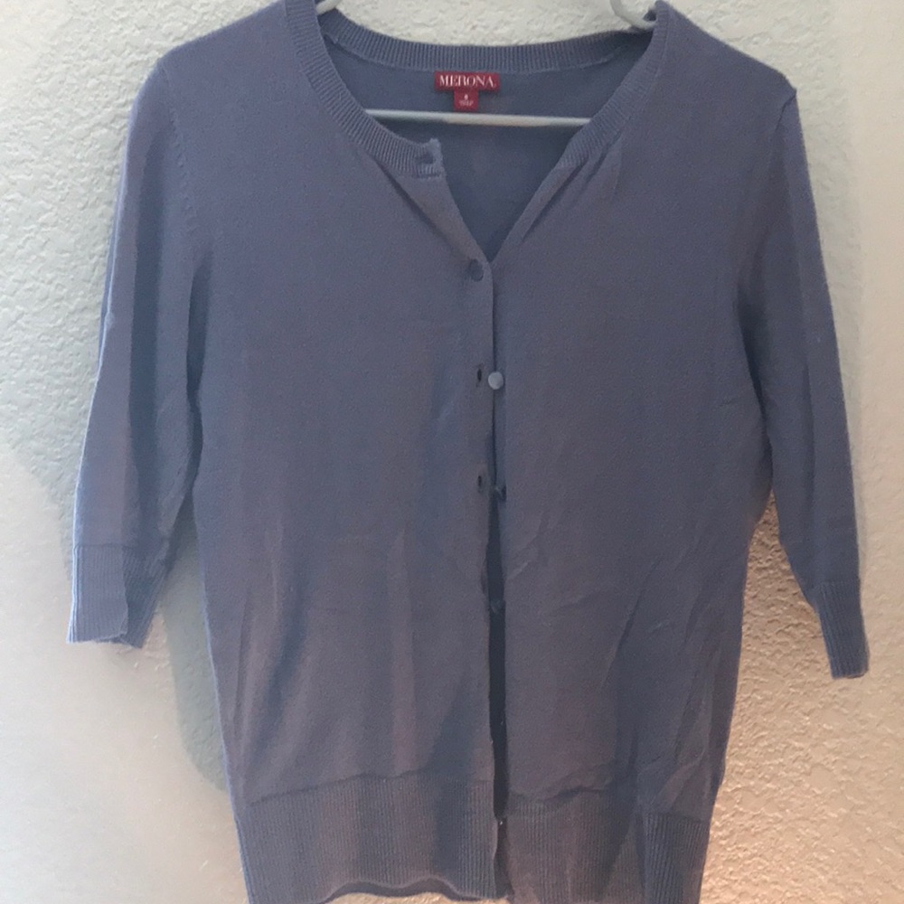 Lavender 3/4 sleeve cardigan